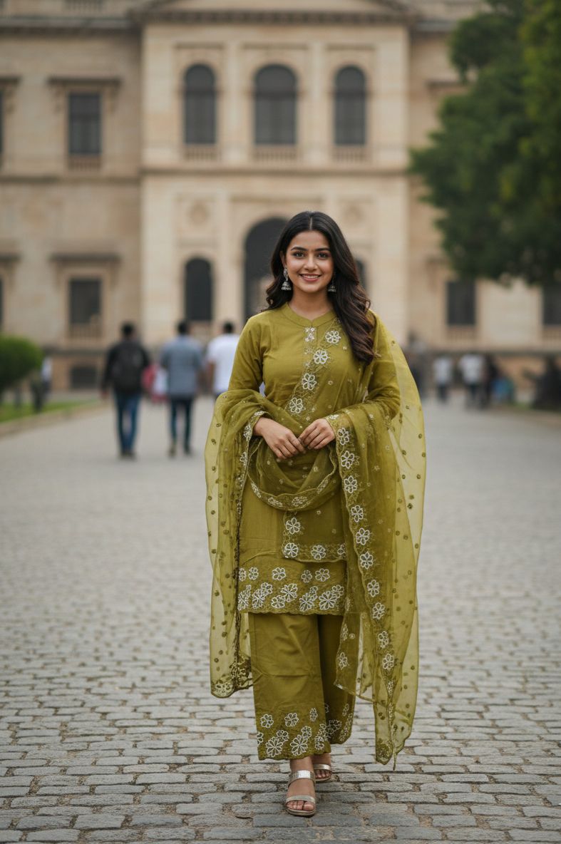 SHORT KURTI WITH DUPPATTA AND TROUSER