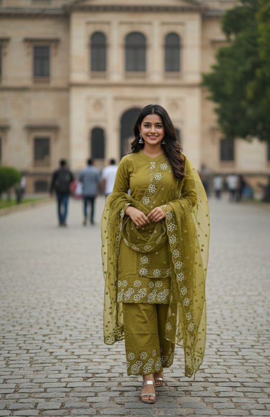 SHORT KURTI WITH DUPPATTA AND TROUSER